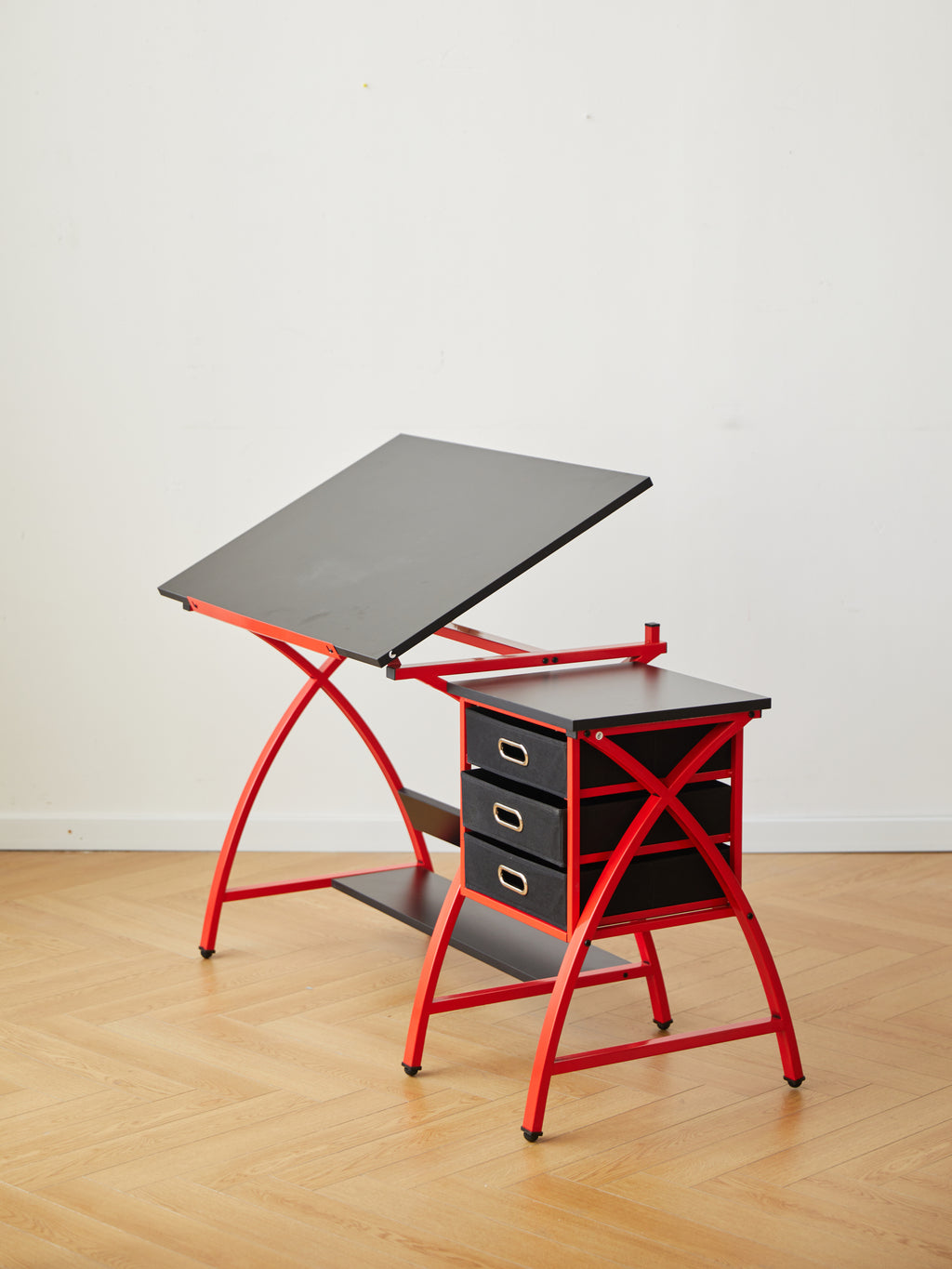 Leoglint Office desk drafting table red with stool