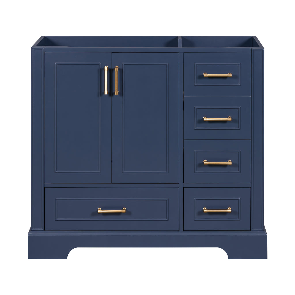 Leoglint [Cabinet Only] 36" Blue Traditional Bathroom Vanity(Sink not included)