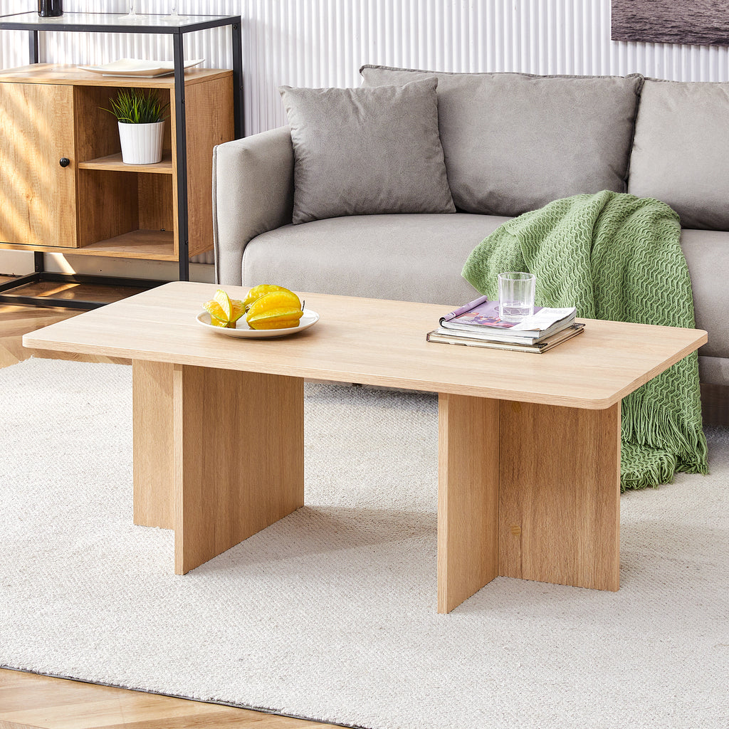 Leoglint A modern and practical wood colored coffee table. The coffee table is made of medium density fiberboard material and is suitable for living rooms, bedrooms, and study rooms. CT-2O