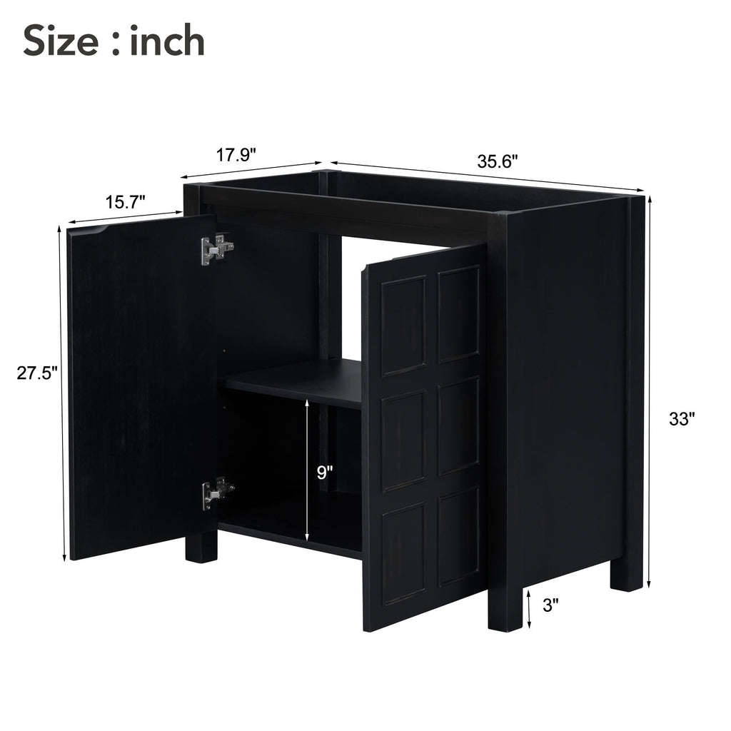 Leoglint [Cabinet Only] 36" Bathroom Vanity-Retro Espresso