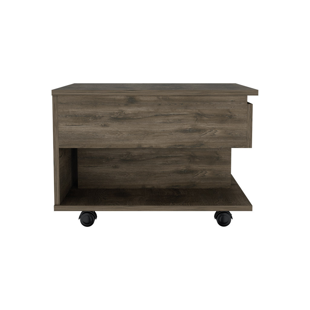 Leoglint Luanda Lift Top Coffee Table, Casters, One Shelf -Dark Brown