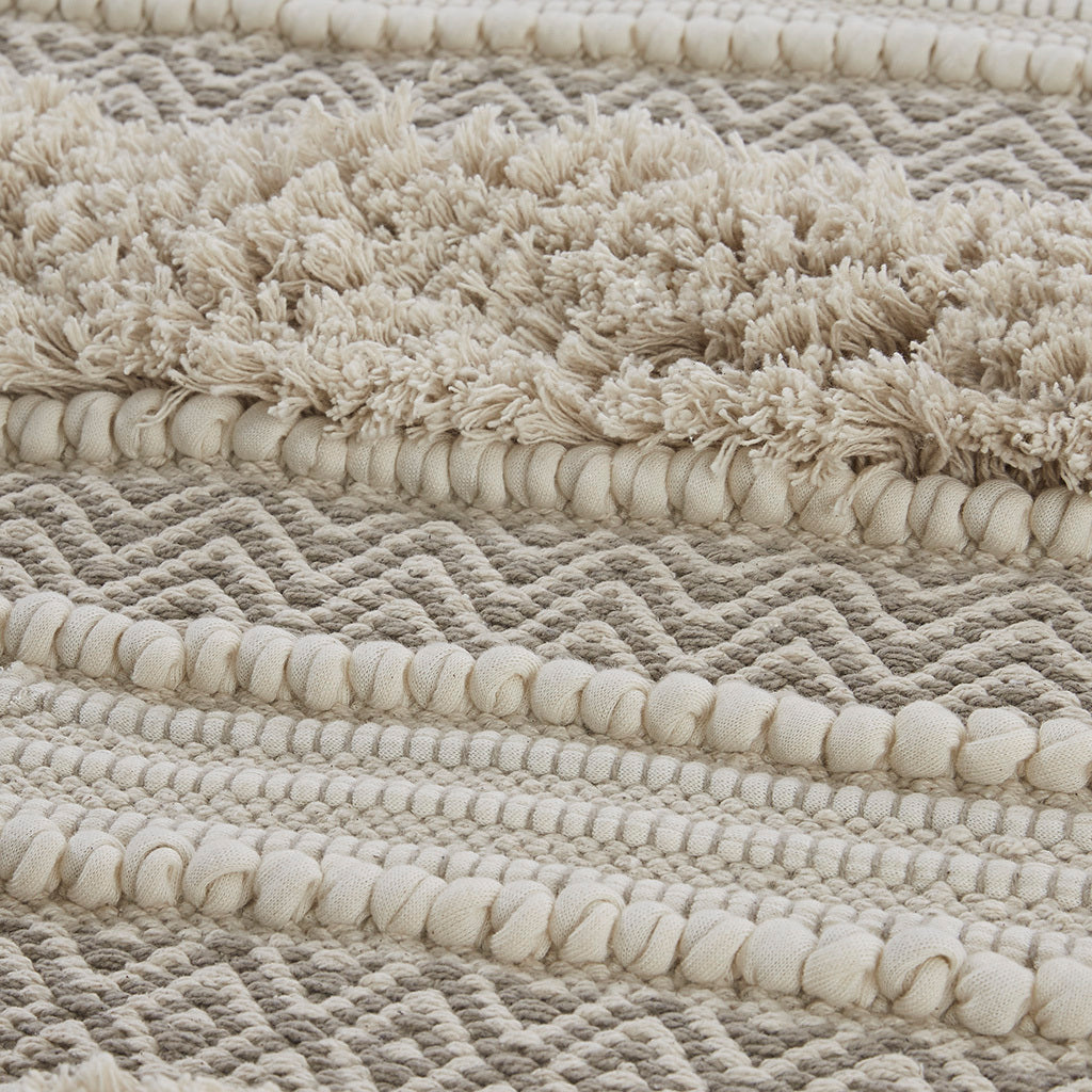 Leoglint Woven Texture Stripe Bath Rug