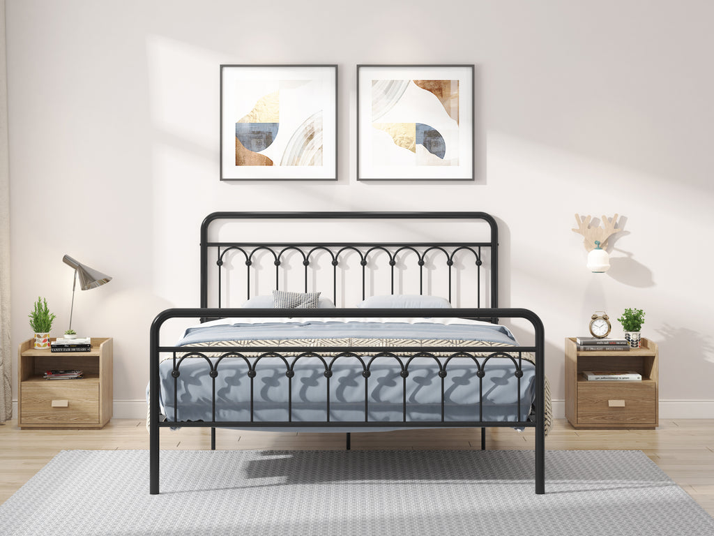 Tara Metal Bed Frame Queen, Black