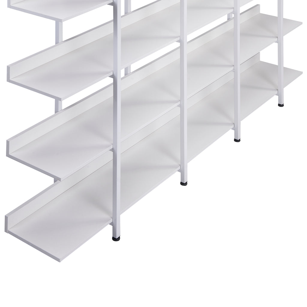 Leoglint [VIDEO] 5 Tier Bookcase Home Office Open Bookshelf, Vintage Industrial Style Shelf with Metal Frame, MDF Board