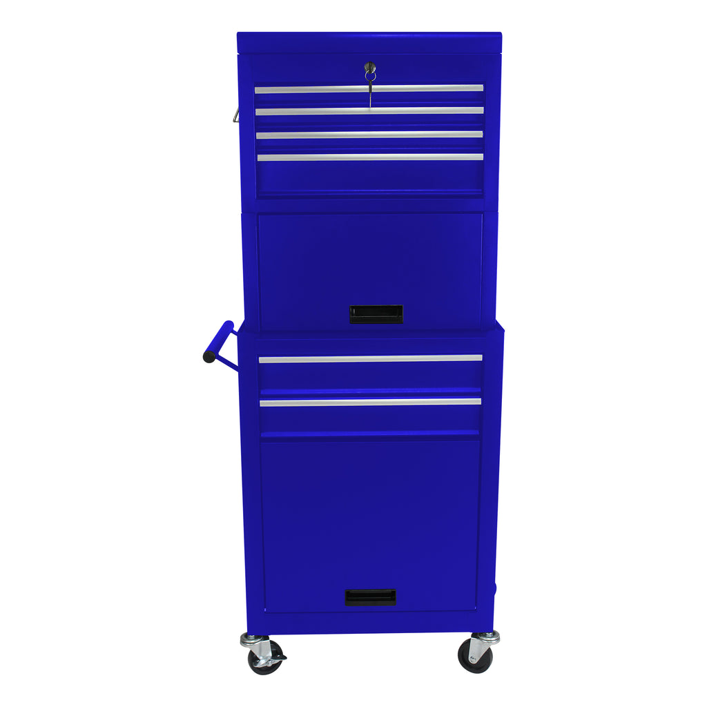 Leoglint High Capacity Rolling Tool Chest with Wheels and Drawers, 6-Drawer Tool Storage Cabinet--BLUE