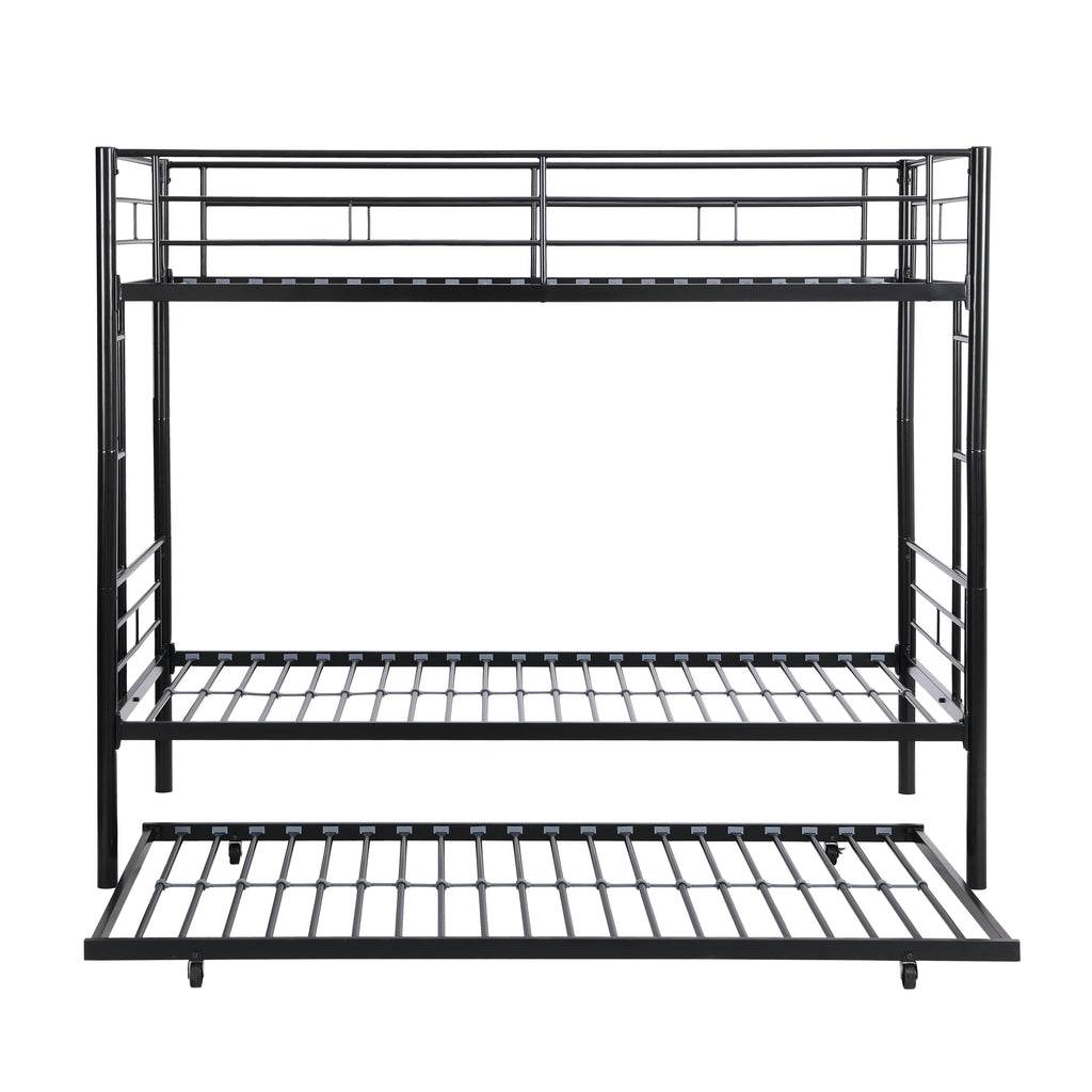 Leoglint METAL Bunk Bed Frame with trundle  Black