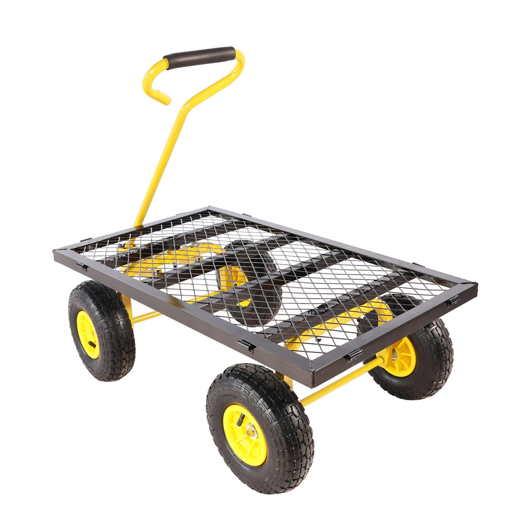 Leoglint Wagon Cart Garden cart trucks make it easier to transport firewood Yellow+Black