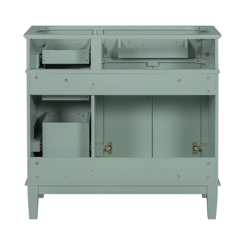 Leoglint [Cabinet Only] 36" Green Modern Bathroom Vanity(Sink not included)