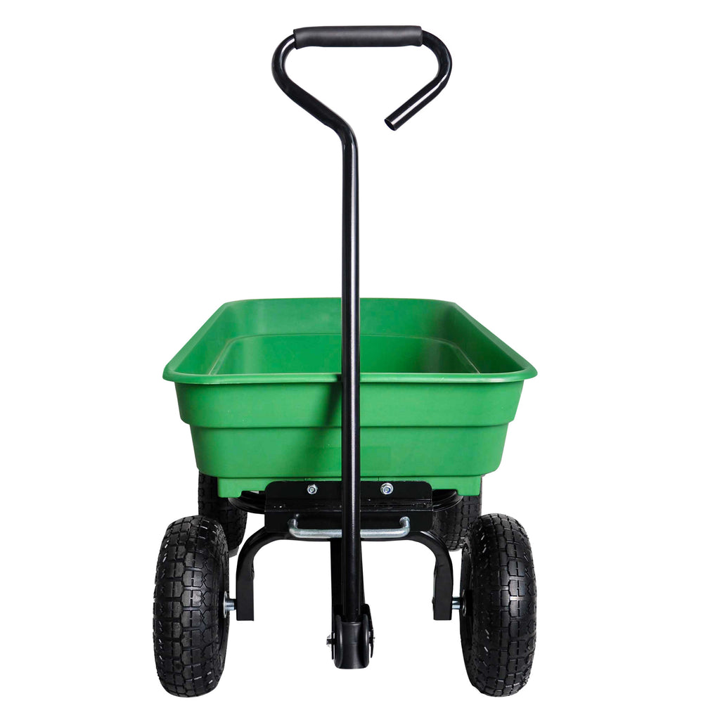 Leoglint Garden Cart with Steel Frame Outdoor Wagon with 10 Inch Pneumatic Tires, 55L Capacity, Green