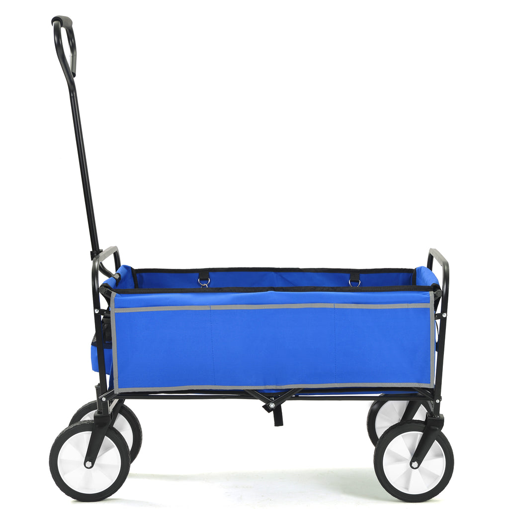 Leoglint Garden cart Folding Wagon Garden Shopping Beach Cart (Blue)