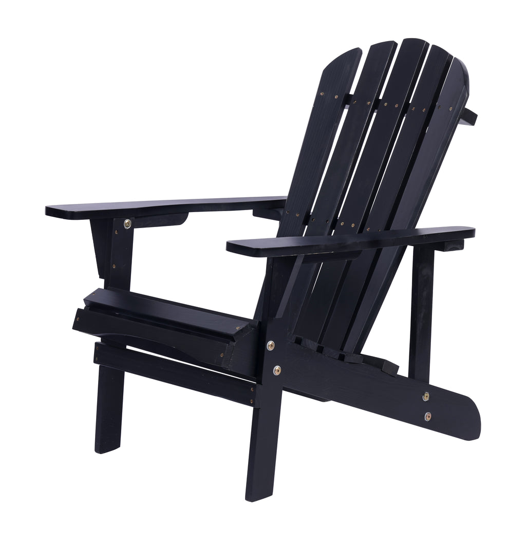 Leoglint Adirondack Outdoor Chair Solid Wood Outdoor Patio Furniture for Backyard, Garden, Lawn, Porch -Black