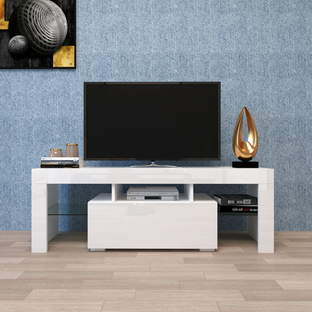 Leoglint Entertainment TV Stand, Large TV Stand TV Base Stand with LED Light TV Cabinet.