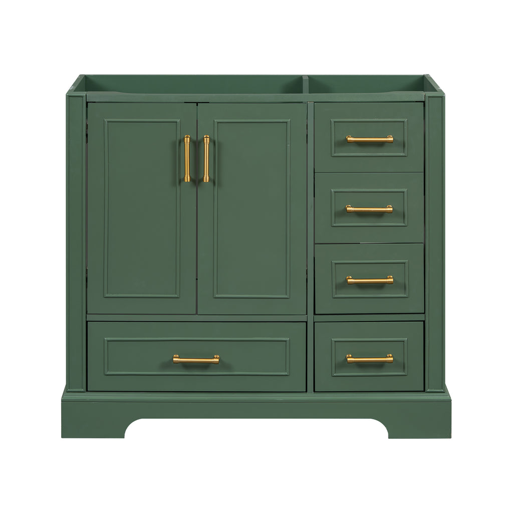 Leoglint [Cabinet Only] 36" Green Traditional Bathroom Vanity(Sink not included)