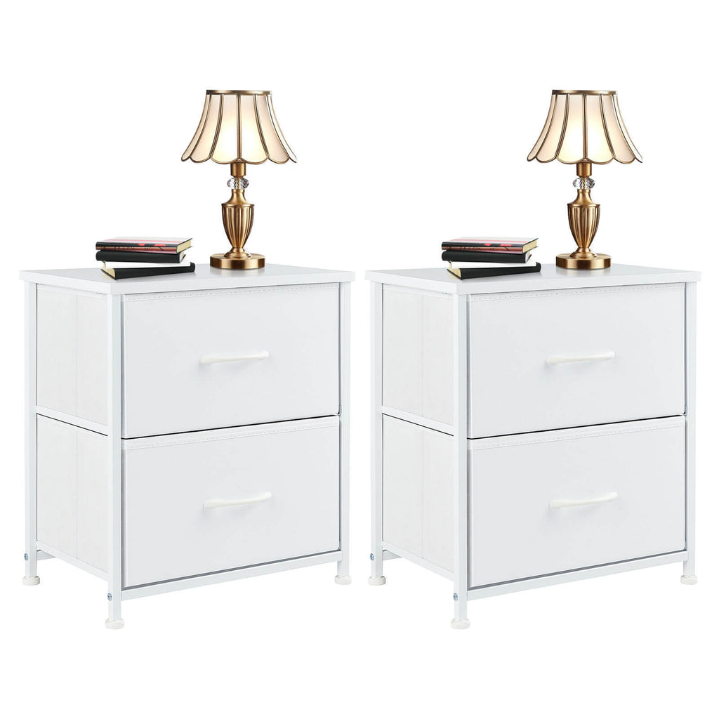 Leoglint Drawer Chest Drawers Dresser Chest of Drawers,Metal Frame and Wood Top,2bc,White