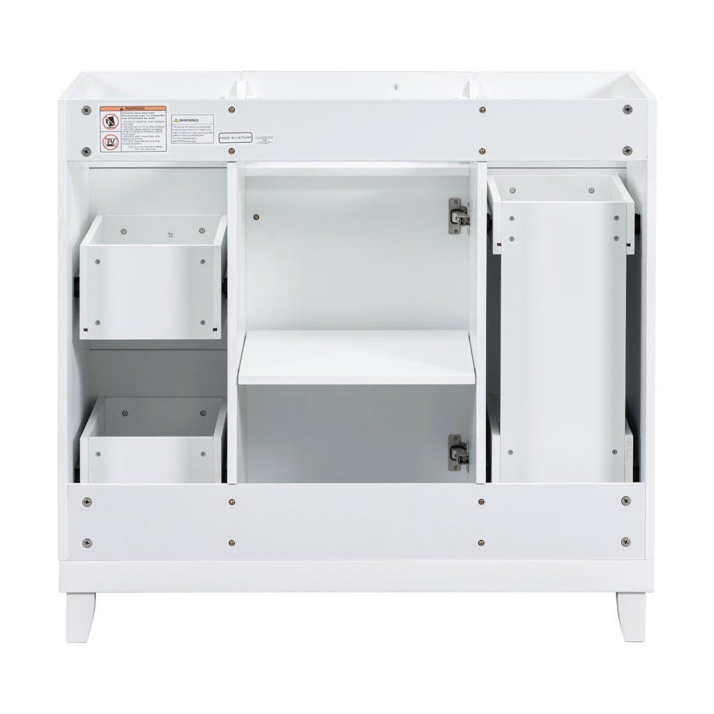 Leoglint [Cabinet Only] 36" White Bathroom Vanity(Sink not included)