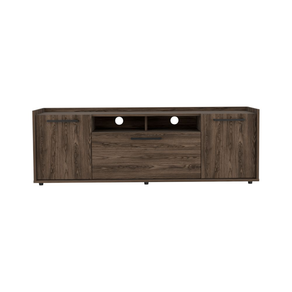 Leoglint Hollywood Tv Stand for TV´s up 60", Double Door Cabinets, One Flexible Cabinet, Dark Walnut