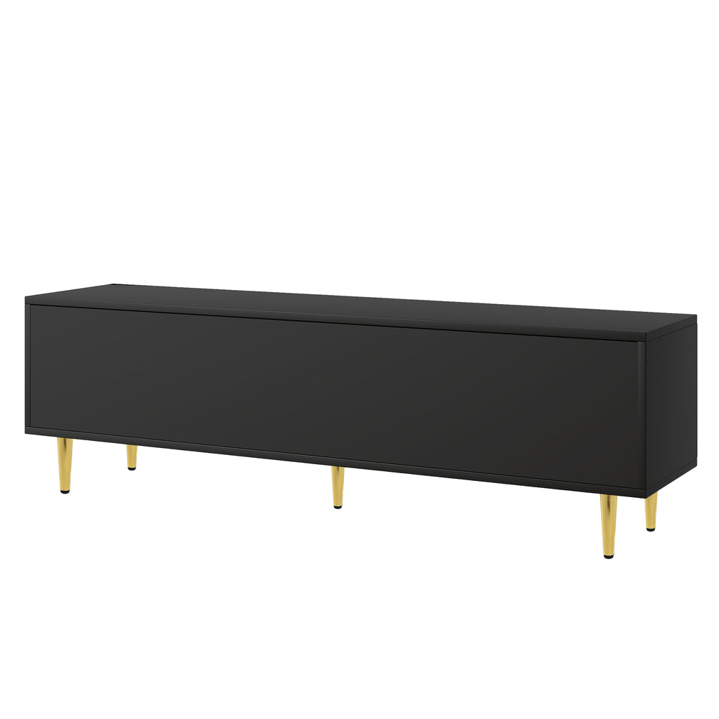 Leoglint U-Can Modern TV Stand with 5 Champagne Legs - Durable, Stylish and Spacious, TVs Up to 75''