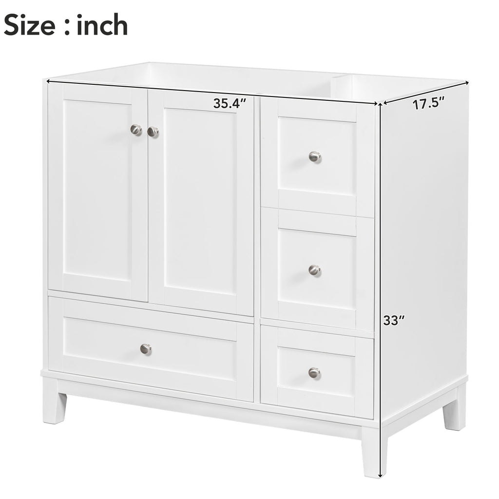 Leoglint [Cabinet Only] 36" Bathroom vanity, white(Sink not included)