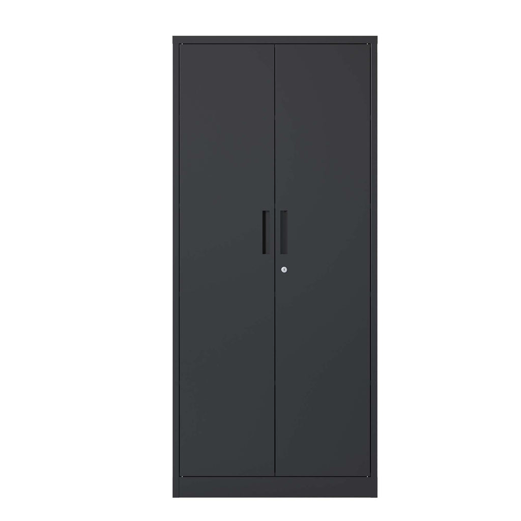 Leoglint 71"H Metal Garage Storage Cabinet, Black Tool Steel Locking Cabinet with Doors and 3 Shelves, Tall Cabinets for Garage Storage Systems Lockable File Cabinet for Home Office, Classroom/Pantry