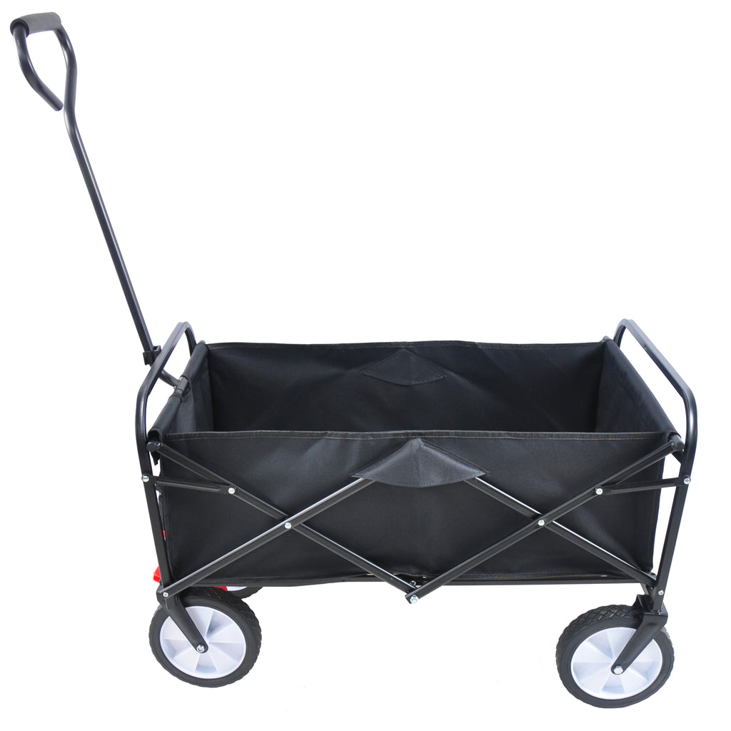 Leoglint Garden cart Folding Wagon Garden Shopping Beach Cart (black)