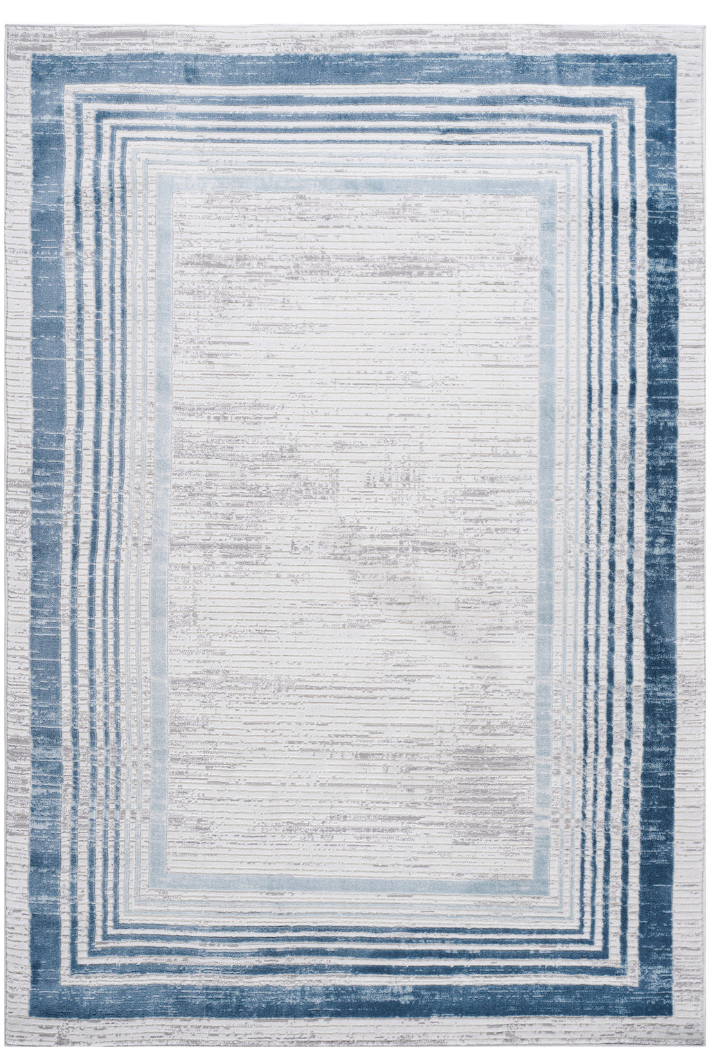 Leoglint 5X7 Blue/Ivory/Bordered Non-Shedding Living Room Bedroom Dining Home Office Stylish and Stain Resistant Area Rug