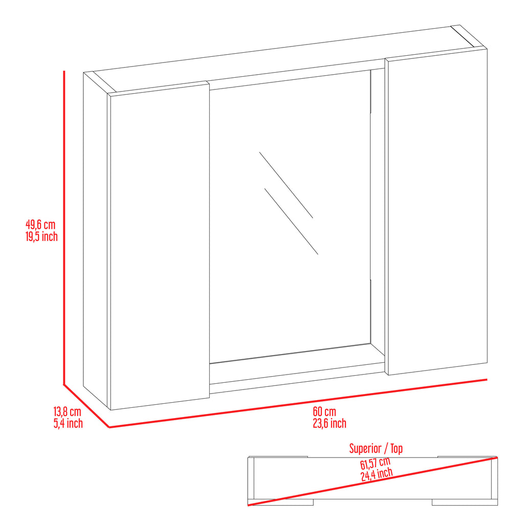 Leoglint Ellegrini 1-Drawer Medicine Cabinet Light Grey