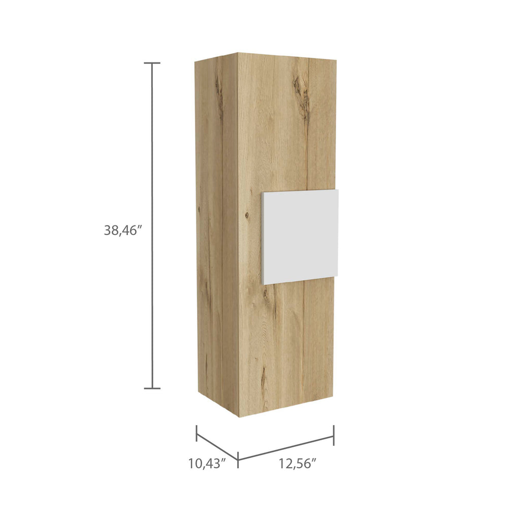 Leoglint Bridgewater 3-Shelf Rectangle Medicine Cabinet Light Oak and White