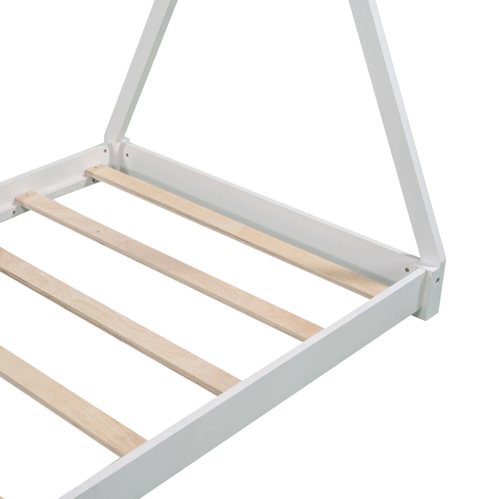 Leoglint Twin Size House Platform Bed  Frame with Triangle tructure,White