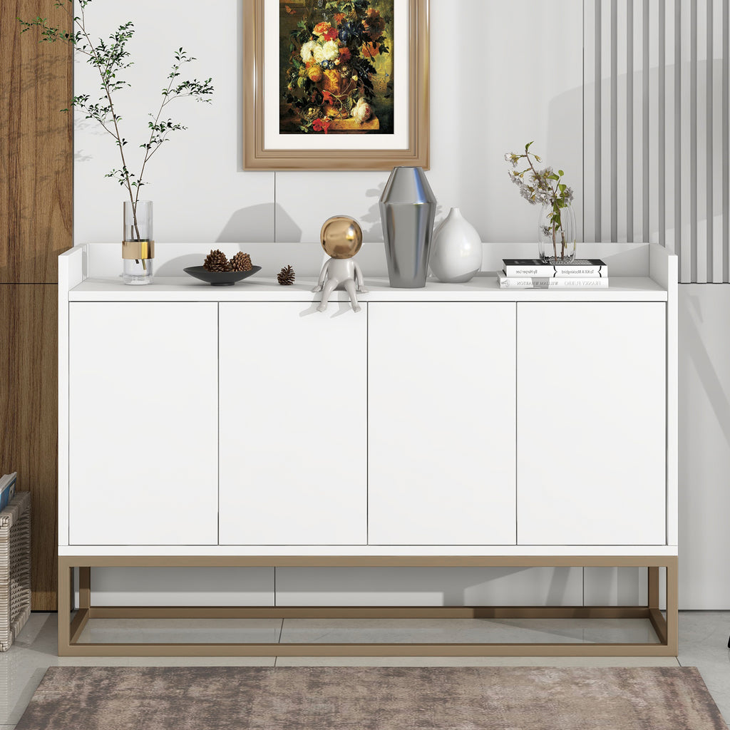 Leoglint TREXM Modern Sideboard Elegant Buffet Cabinet with Large Storage Space for Dining Room, Entryway (White)