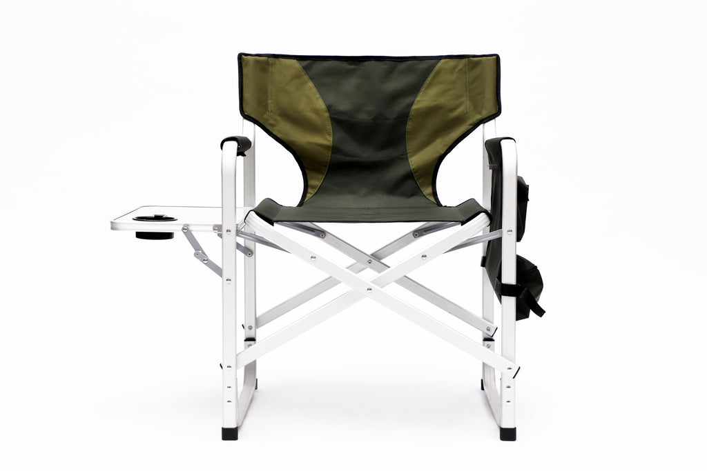 Leoglint 1-piece Padded Folding Outdoor Chair with Side Table and Storage Pockets,Lightweight Oversized Directors Chair for indoor, Outdoor Camping, Picnics and Fishing,Green