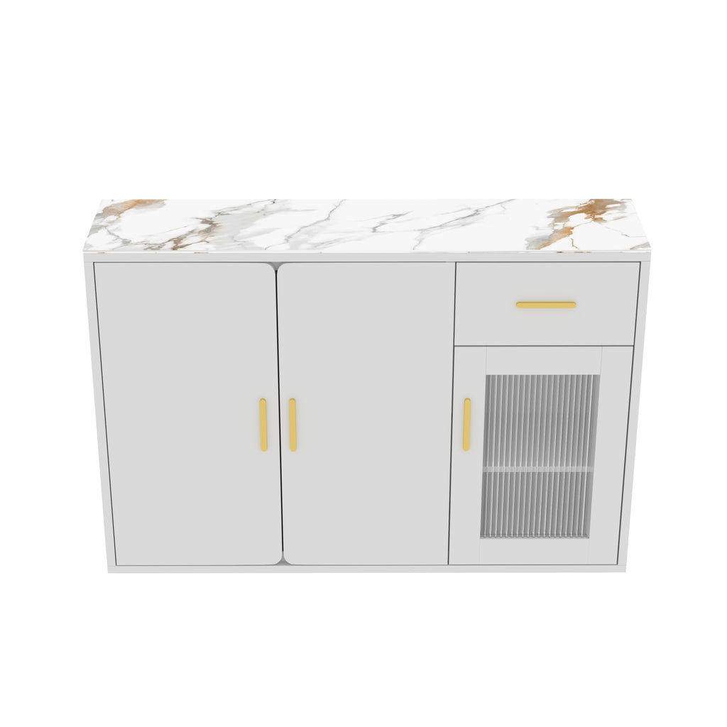 Leoglint Wood Storage Cabinet, Modern Accent Buffet Cabinet, Free Standing Sideboard and Buffet Storage with Door Buffet Sideboard for Bedroom, Living Room, Kitchen or Hallway