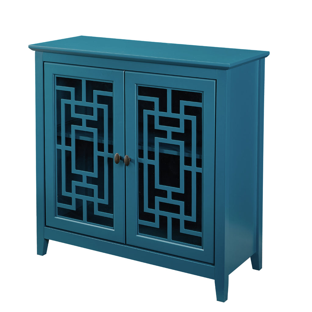 Leoglint Storage Cabinet, Buffet Sideboard, Teal Blue