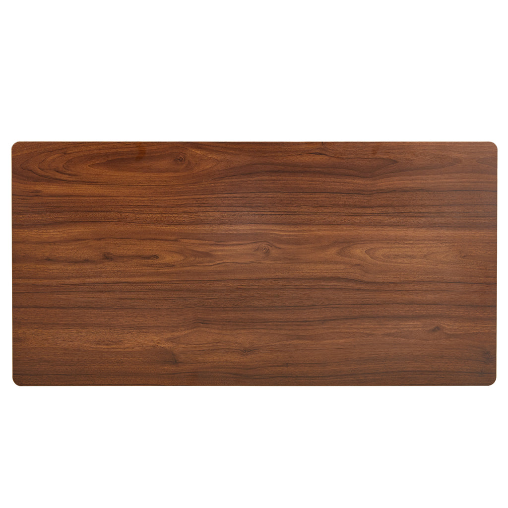 Leoglint Modern and practical walnut textured coffee tables , tea tables. The double layered coffee table is made of MDF material. Suitable for living room  43.3"*21.6"*16.5"  CT-16