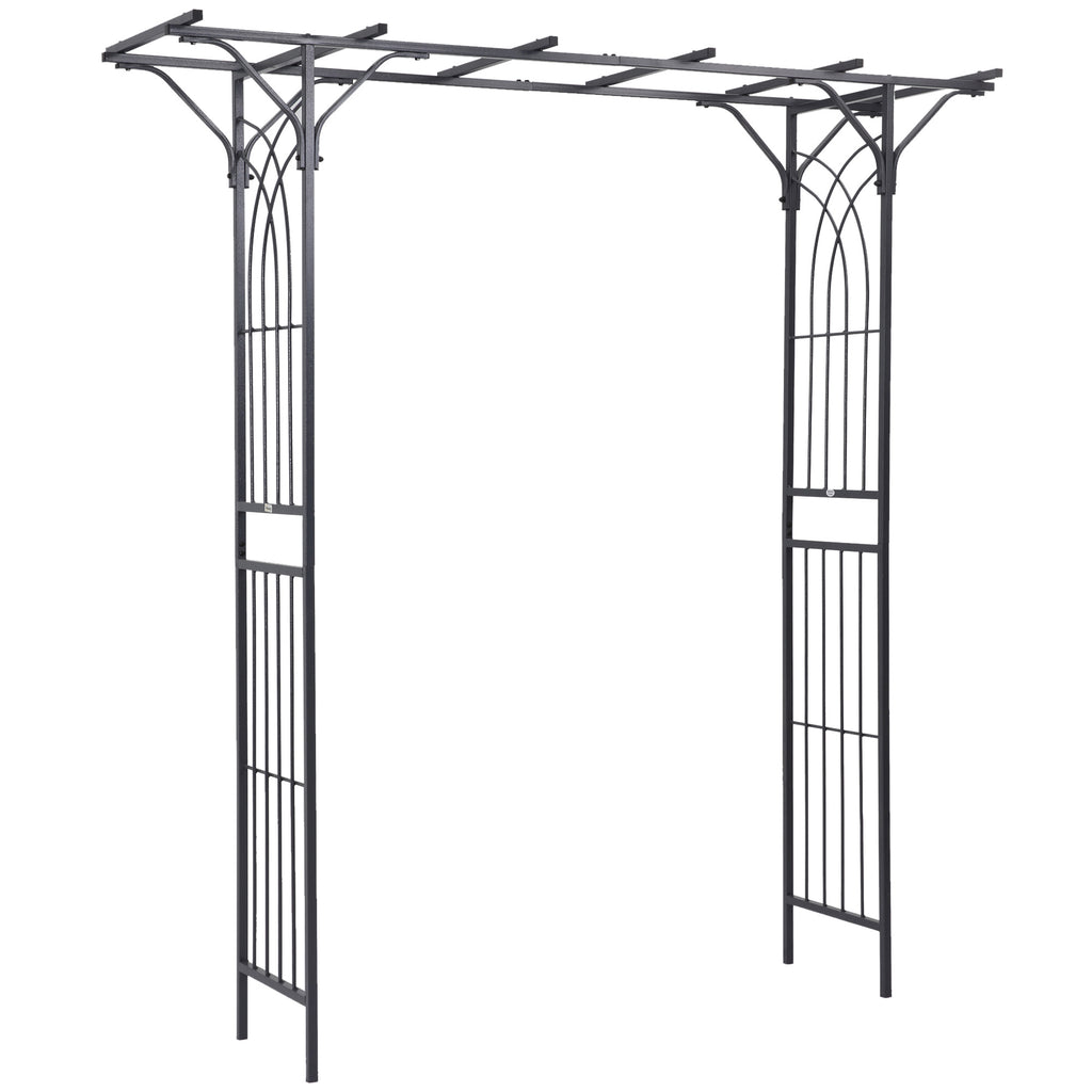 Leoglint 82'' Decorative Metal Garden Trellis Arch with Durable Steel Tubing & Elegant Scrollwork, Perfect for Weddings