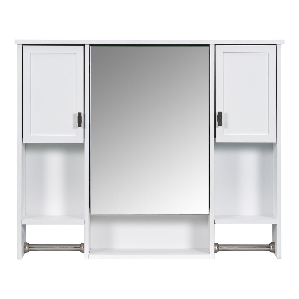 Leoglint 35'' x 28'' Modern Wall Mounted Bathroom Storage Cabinet, Bathroom Wall Cabinet with Mirror, Medicine Cabinet with Towels Bar