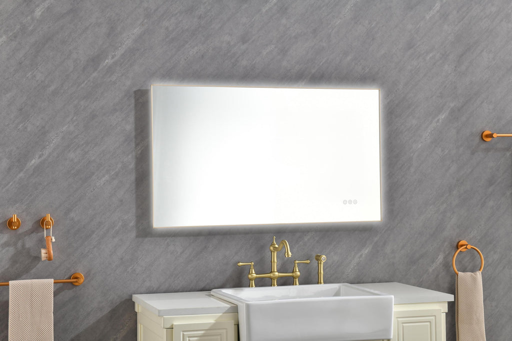 Leoglint 42x 24Inch LED Mirror Bathroom Vanity Mirror with Back Light, Wall Mount Anti-Fog Memory Large Adjustable Vanity Mirror