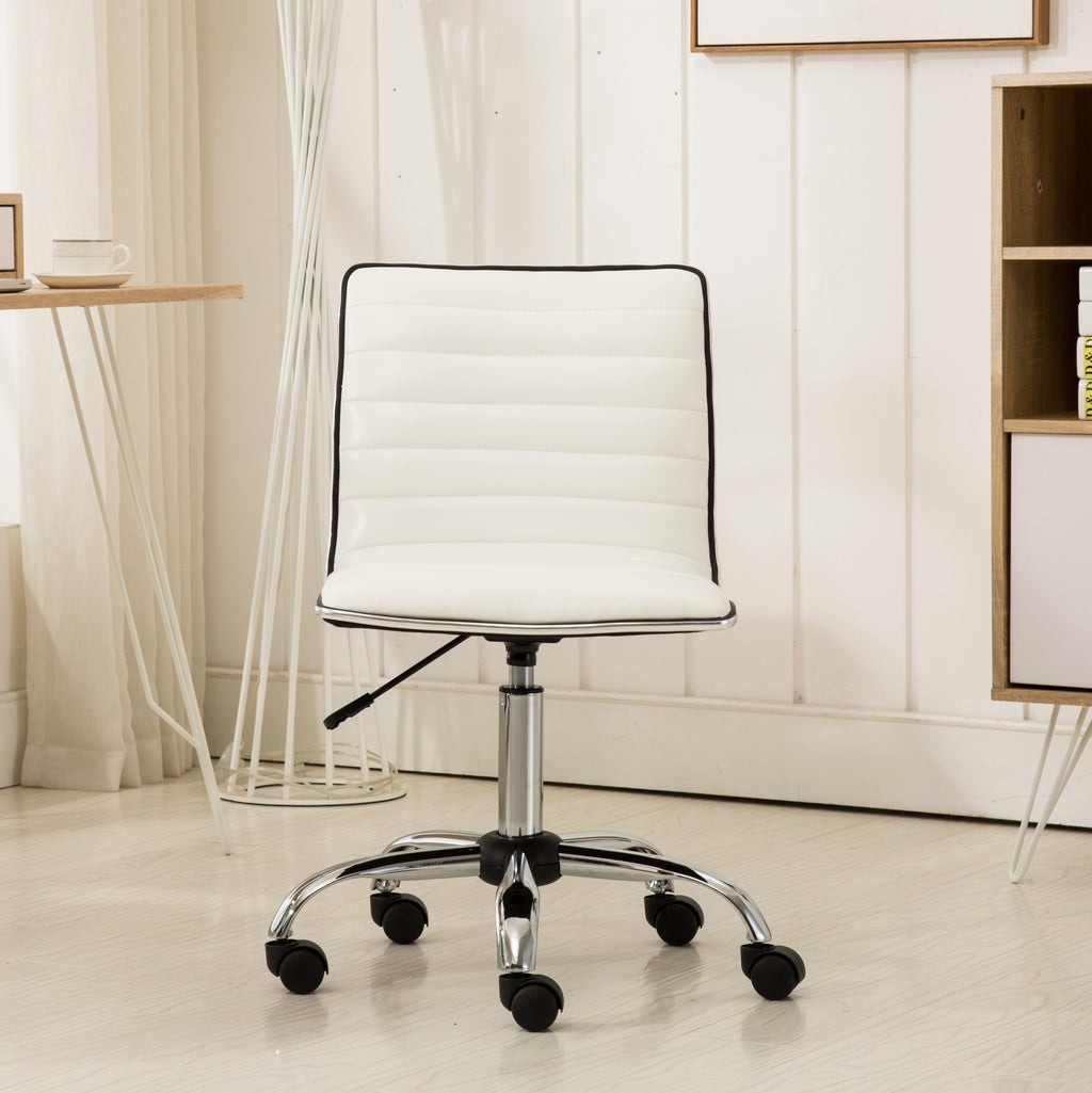 Leoglint Fremo Chromel Adjustable Air Lift Office Chair, White