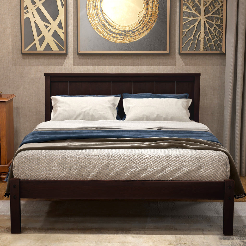 Platform Bed Frame with Headboard, Wood Slat Support, No Box Spring Needed,Twin, Espresso(OLD SKU:WF191418AAP)