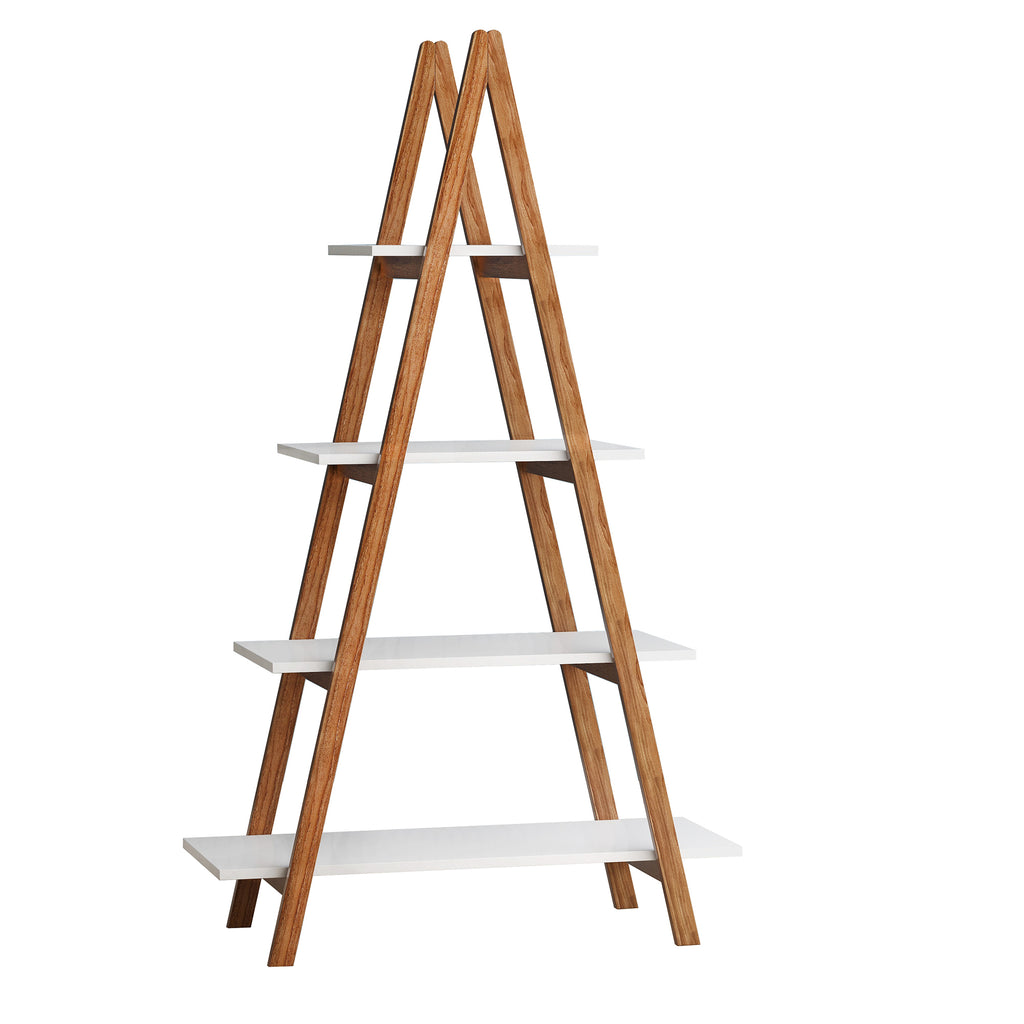 Leoglint Solid bamboo wood oxford “A”frame ladder display bookshelf