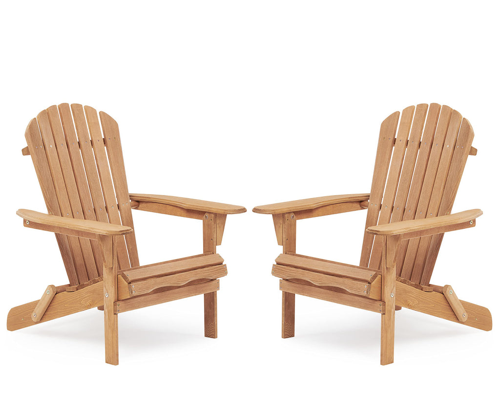 Leoglint Wooden Outdoor Folding Adirondack Chair Set of 2 Wood Lounge Patio Outdoor Chair for Garden,Garden, Lawn, Backyard, Deck, Pool Side, Fire Pit,Half Assembled