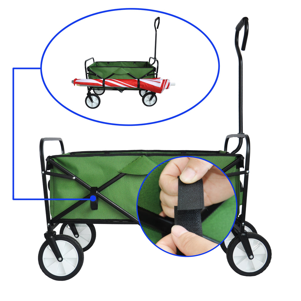 Leoglint Garden cart Folding Wagon Garden Shopping Beach Cart (Green)