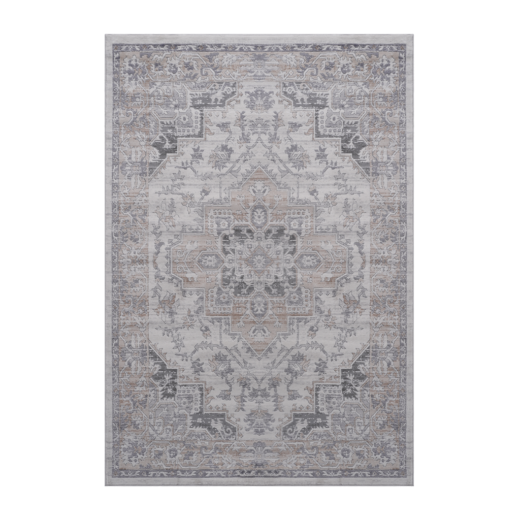 Leoglint 5X7 Ivory/Beige/Oriental Non-Shedding Living Room Bedroom Dining Home Office Stylish and Stain Resistant Area Rug