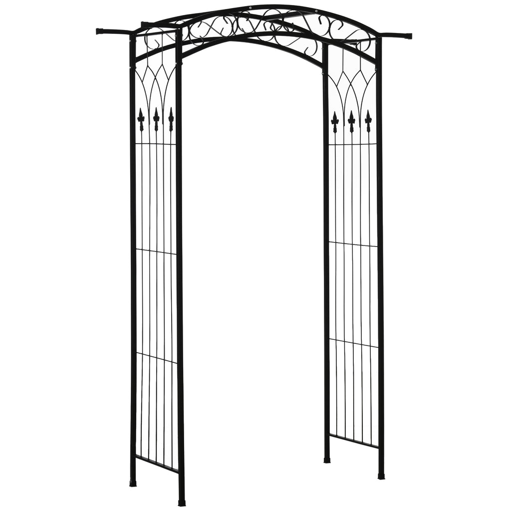 Leoglint 7Ft Outdoor Garden Trellis Arbor, Wedding Arch for Ceremony, Trellis with Scrollwork Design, Ideal for Climbing Vines and Plants