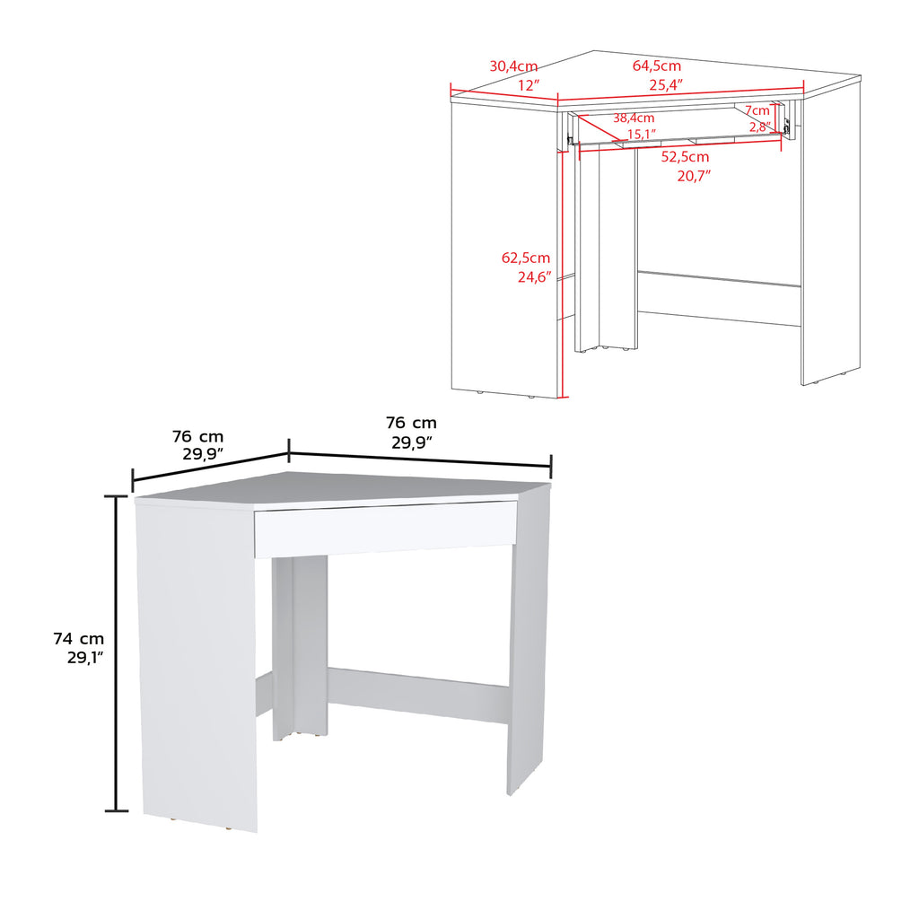 Leoglint Amity Corner Office Desk with Spacious Drawer and Optimal Workstation