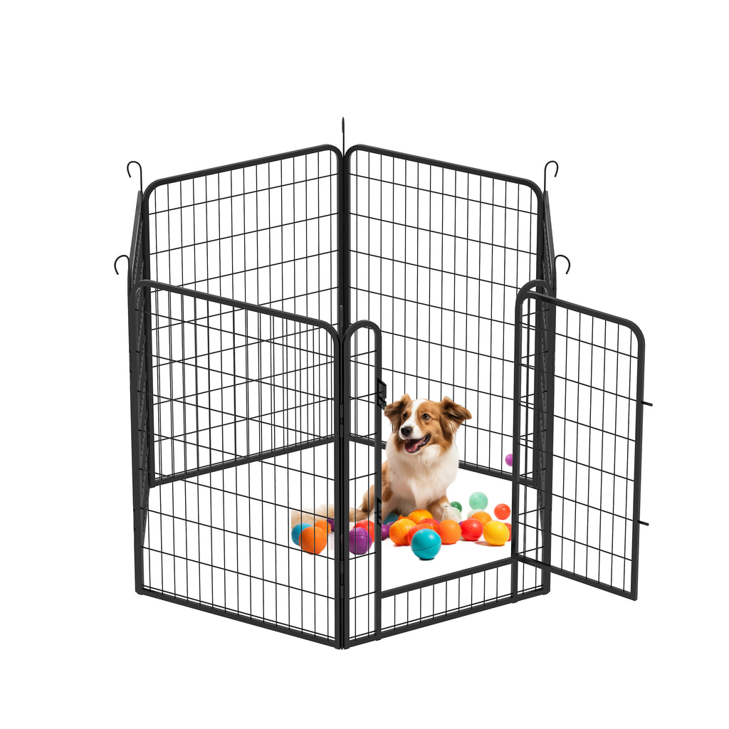 Leoglint 6 Panels Heavy Duty Metal Playpen with door,39.37"H Dog Fence Pet Exercise Pen for Outdoor, Indoor