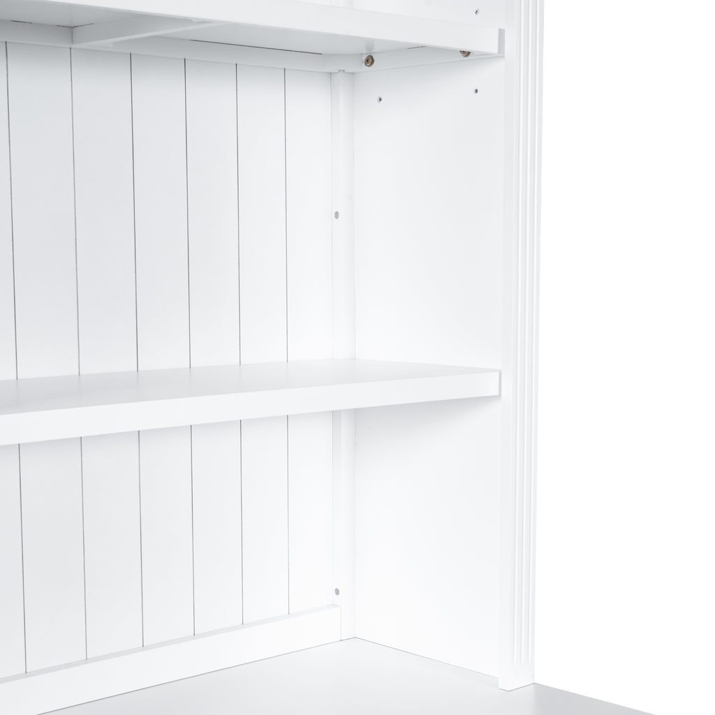 Leoglint 83.4"Tall Bookshelf with LED Lighting, Modern Bookcase with 2 Doors and 1 Drawer,Storage Bookcase with Open Shelves for Living Room,Home Office,White