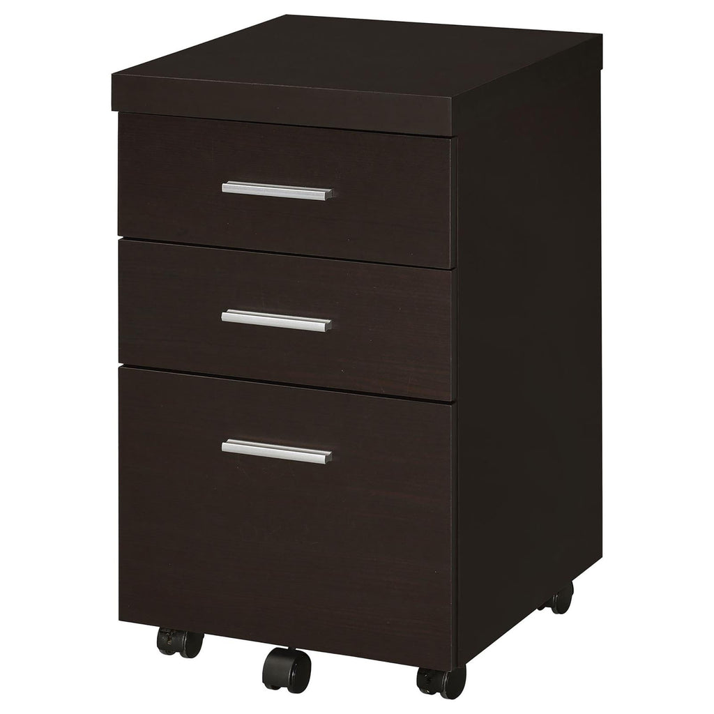 Leoglint Cappuccino 3-Drawer Mobile File Cabinet