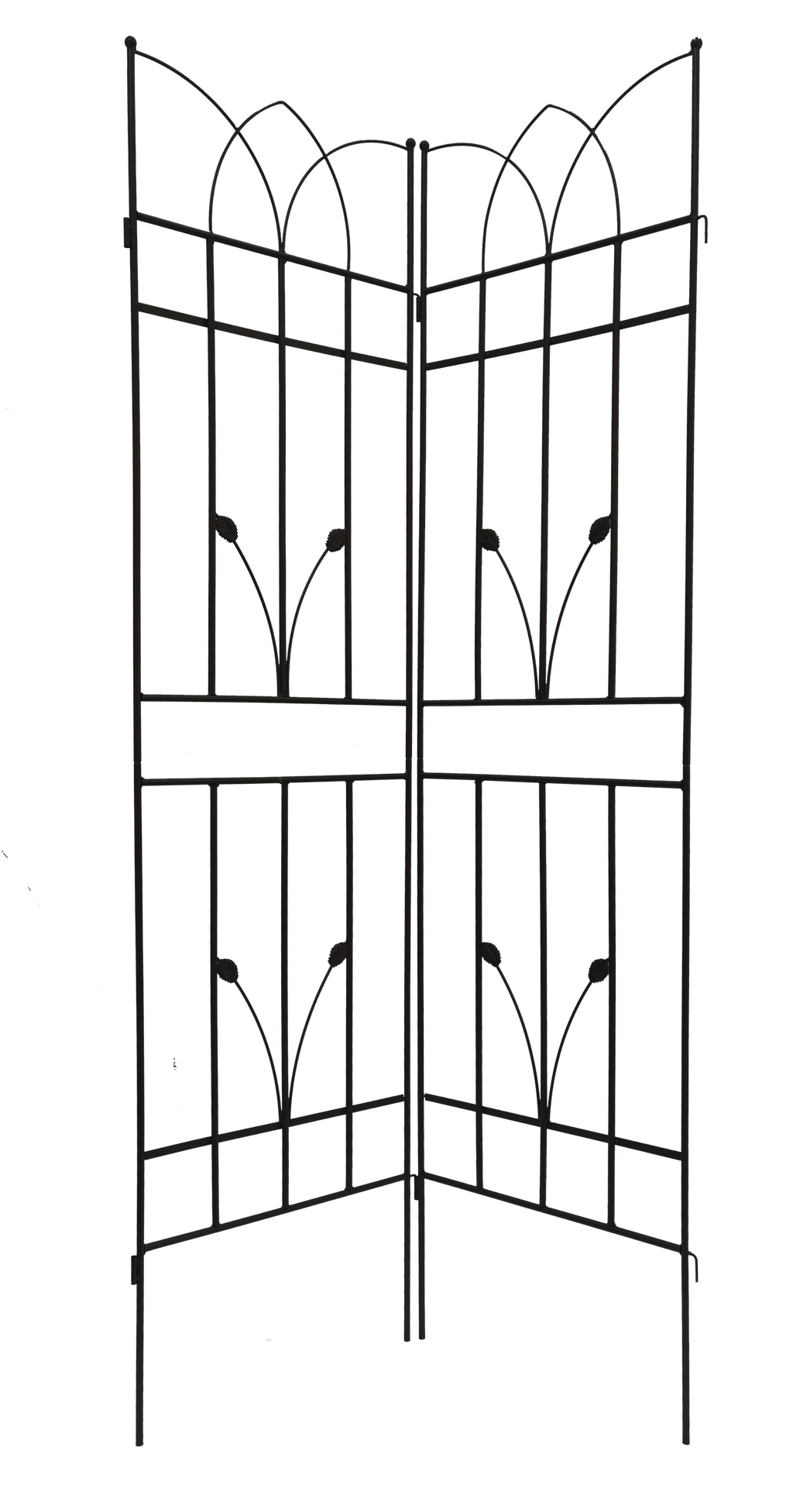 Leoglint 2 Pack Metal Garden Trellis 71" x 17.7" Rustproof Trellis for Climbing Plants Outdoor Flower Support Black