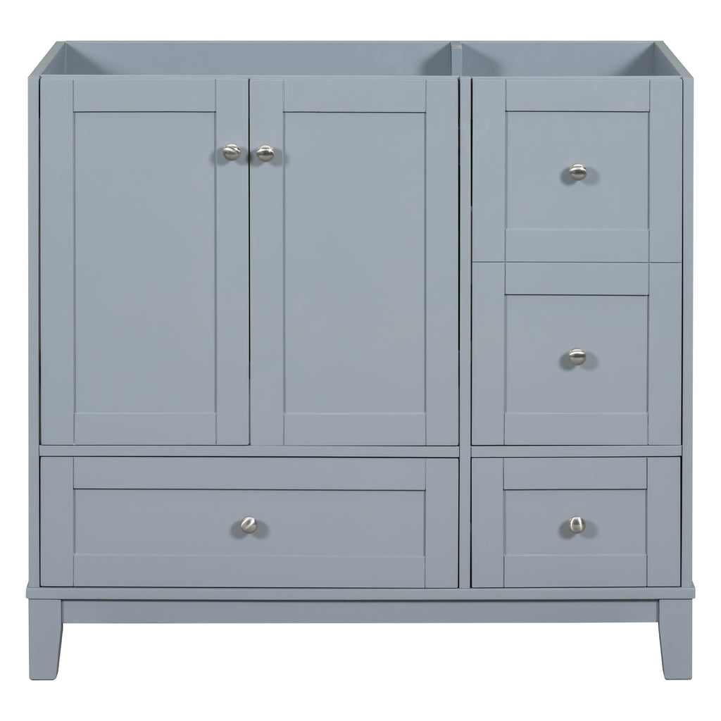 Leoglint [Cabinet Only] 36" Bathroom Vanity-Grey Blue(Sink not included)