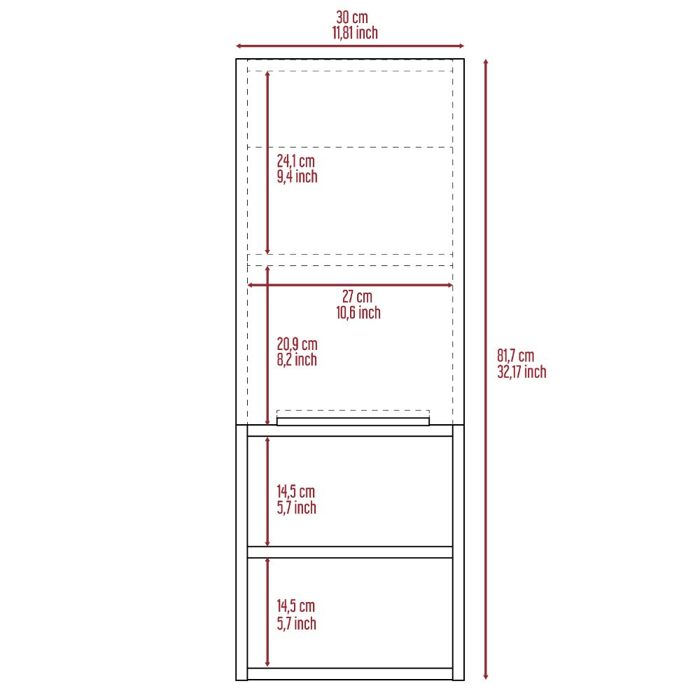 Leoglint Medicine Cabinet Hazelton, Open and Interior Shelves, Light Gray Finish